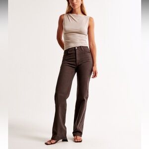 Abercrombie & Fitch The ‘90s Relaxed High Rise Brown Jeans